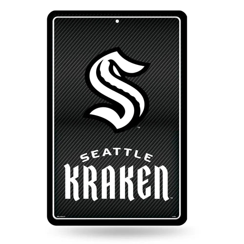 Seattle Kraken Carbon Fiber Design 11"x17" Large Metal Wall Sign by Rico