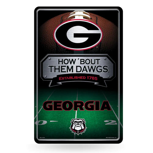 Georgia Bulldogs 11"x17" Large Embossed Metal Wall Sign by Rico