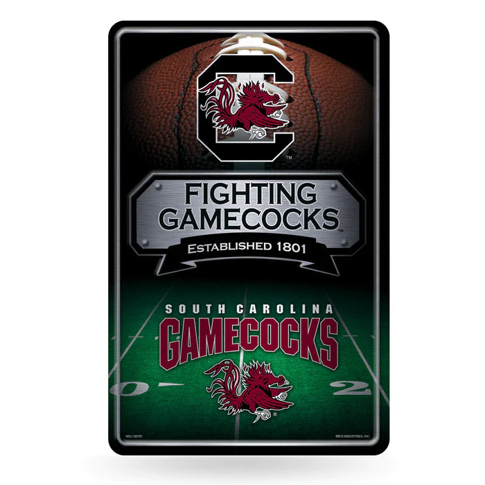 South Carolina Gamecocks 11"x17" Large Embossed Metal Wall Sign by Rico
