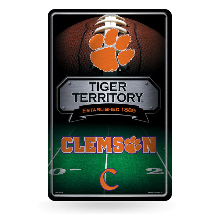 Clemson Tigers 11"x17" Large Embossed Metal Wall Sign by Rico