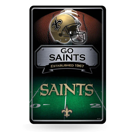 New Orleans Saints 11"x17" Large Embossed Metal Wall Sign by Rico