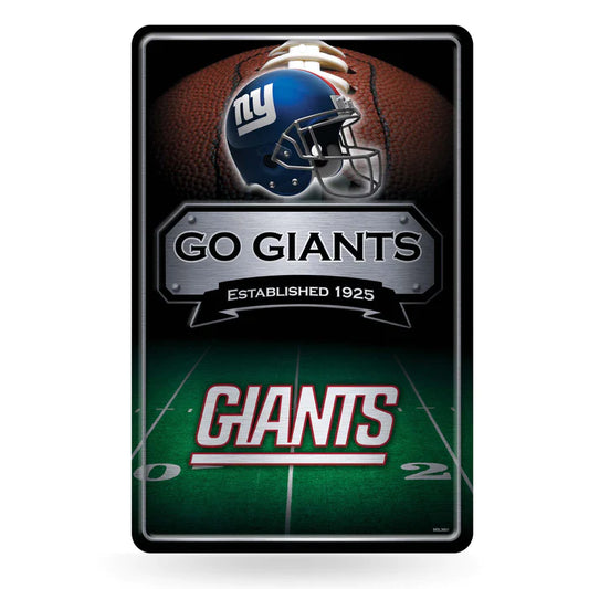 New York Giants 11"x17" Large Embossed Metal Wall Sign by Rico