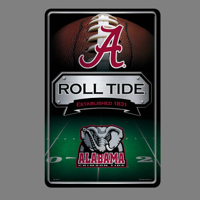 Alabama Crimson Tide 11"x17" Large Embossed Metal Wall Sign by Rico