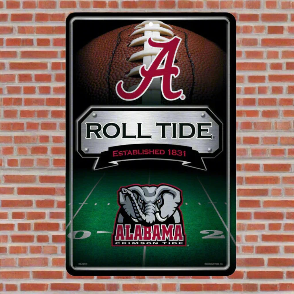 Alabama Crimson Tide 11"x17" Large Embossed Metal Wall Sign by Rico