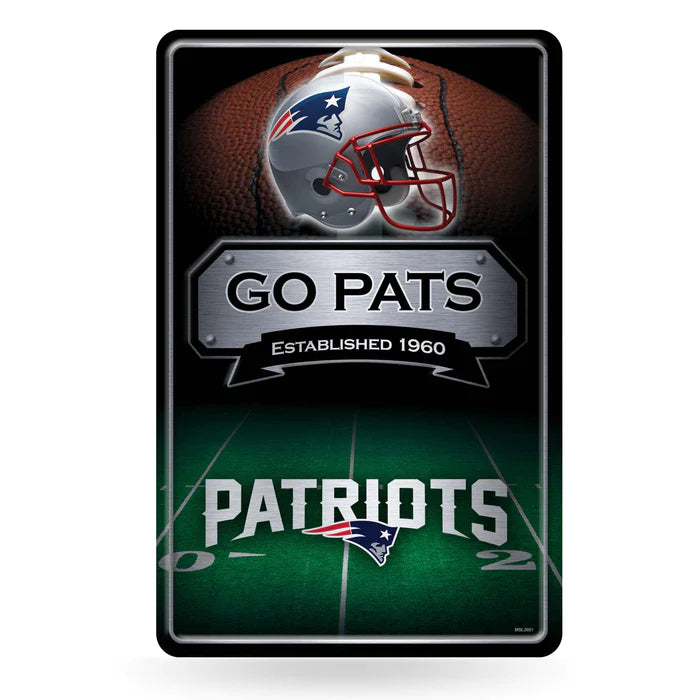 New England Patriots 11"x17" Large Embossed Metal Wall Sign by Rico