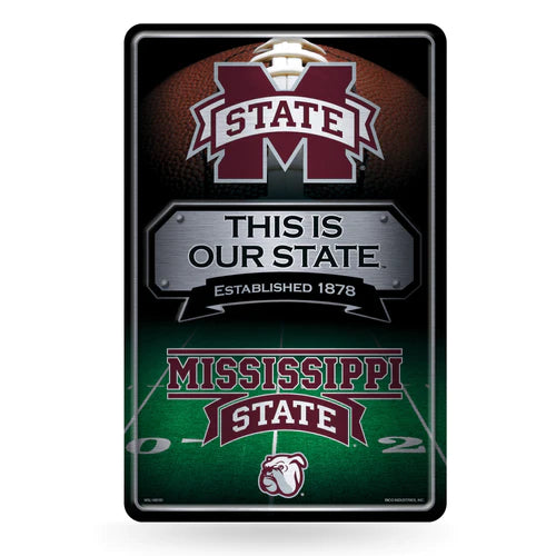Mississippi State Bulldogs 11"x17" Large Embossed Metal Wall Sign by Rico
