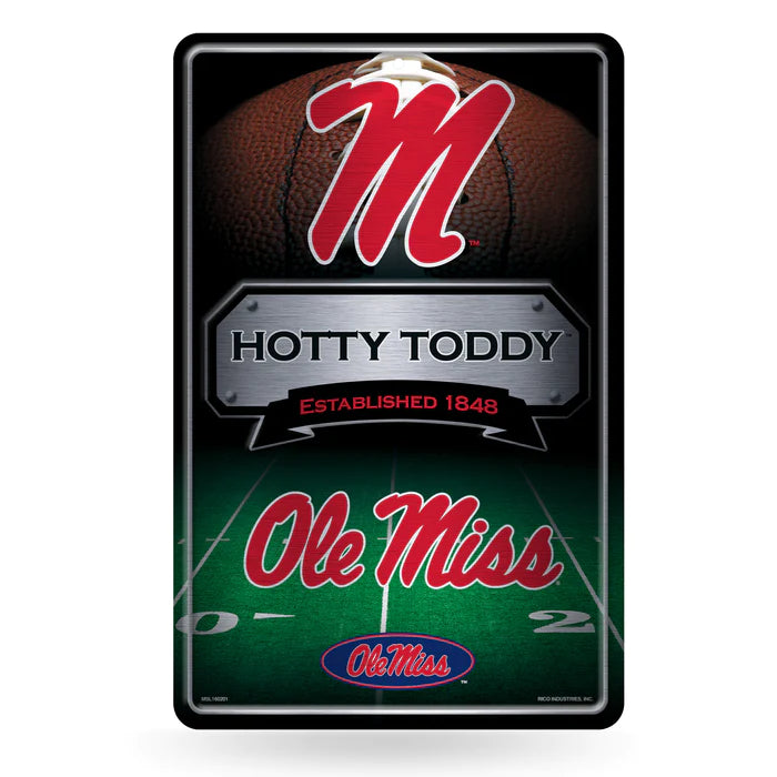 Mississippi {Ole Miss} Rebels 11"x17" Large Embossed Metal Wall Sign by Rico