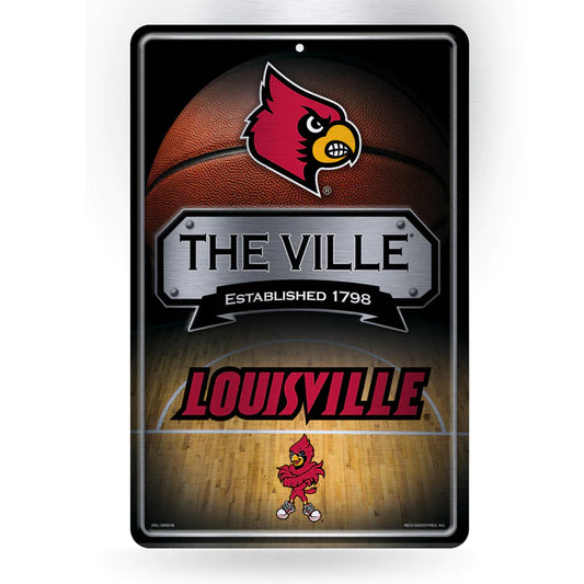 Louisville Cardinals 11"x17" Large Embossed Metal Wall Sign by Rico