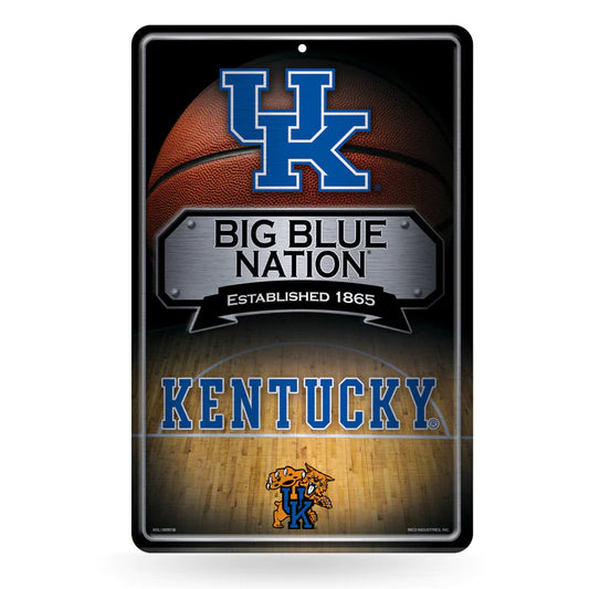 Kentucky Wildcats Basketball 11"x17" Large Embossed Metal Wall Sign by Rico