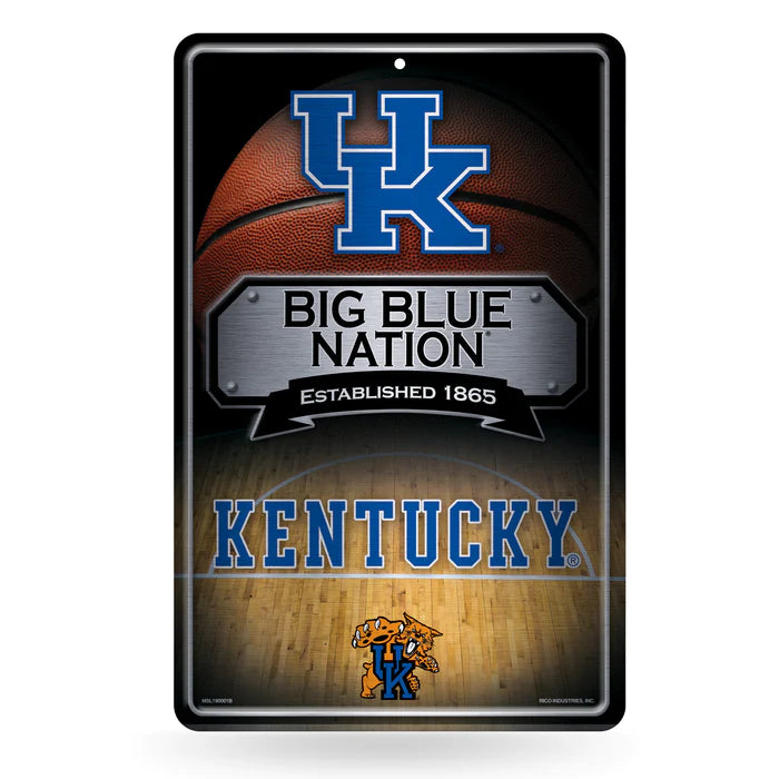 Kentucky Wildcats Basketball 11"x17" Large Embossed Metal Wall Sign by Rico