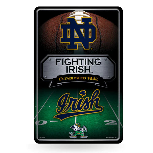 Notre Dame Fighting Irish 11"x17" Large Embossed Metal Wall Sign by Rico