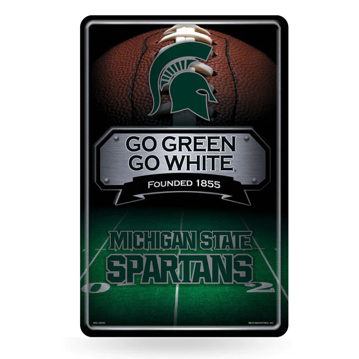 Michigan State Spartans 11"x17" Large Embossed Metal Wall Sign by Rico