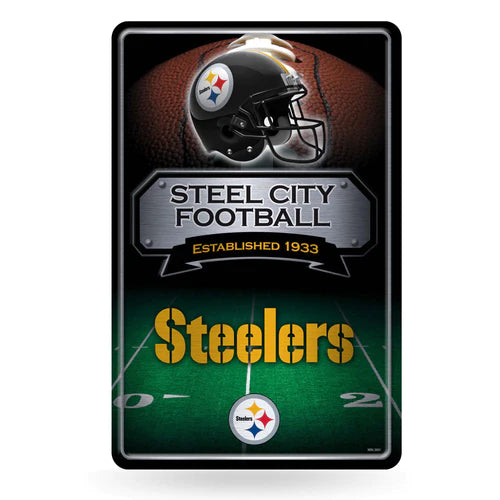 Pittsburgh Steelers 11"x17" Large Embossed Metal Wall Sign by Rico