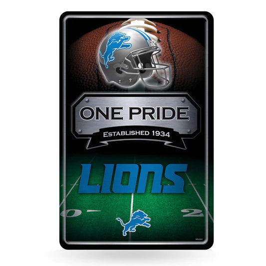 Detroit Lions 11"x17" Large Embossed Metal Wall Sign by Rico
