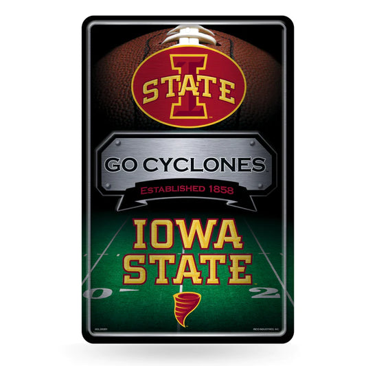 Iowa State Cyclones 11"x17" Large Embossed Metal Wall Sign by Rico