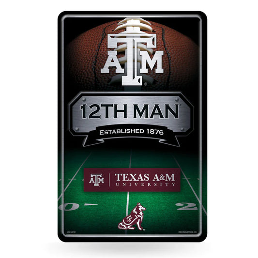 Texas A&M Aggies 11"x17" Large Embossed Metal Wall Sign by Rico