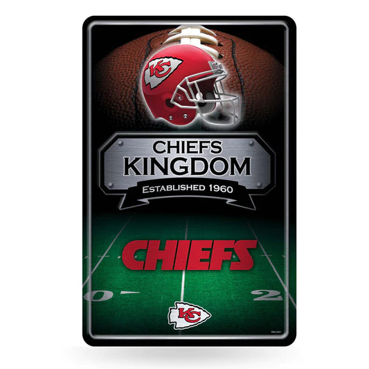 Kansas City Chiefs 11"x17" Large Embossed Metal Wall Sign by Rico
