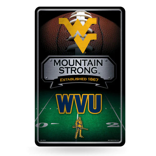 West Virginia Mountaineers 11"x17" Large Embossed Metal Wall Sign by Rico