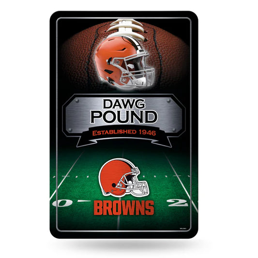 Cleveland Browns NFL 11x17 metal wall sign with team name and established date, officially licensed by Rico.