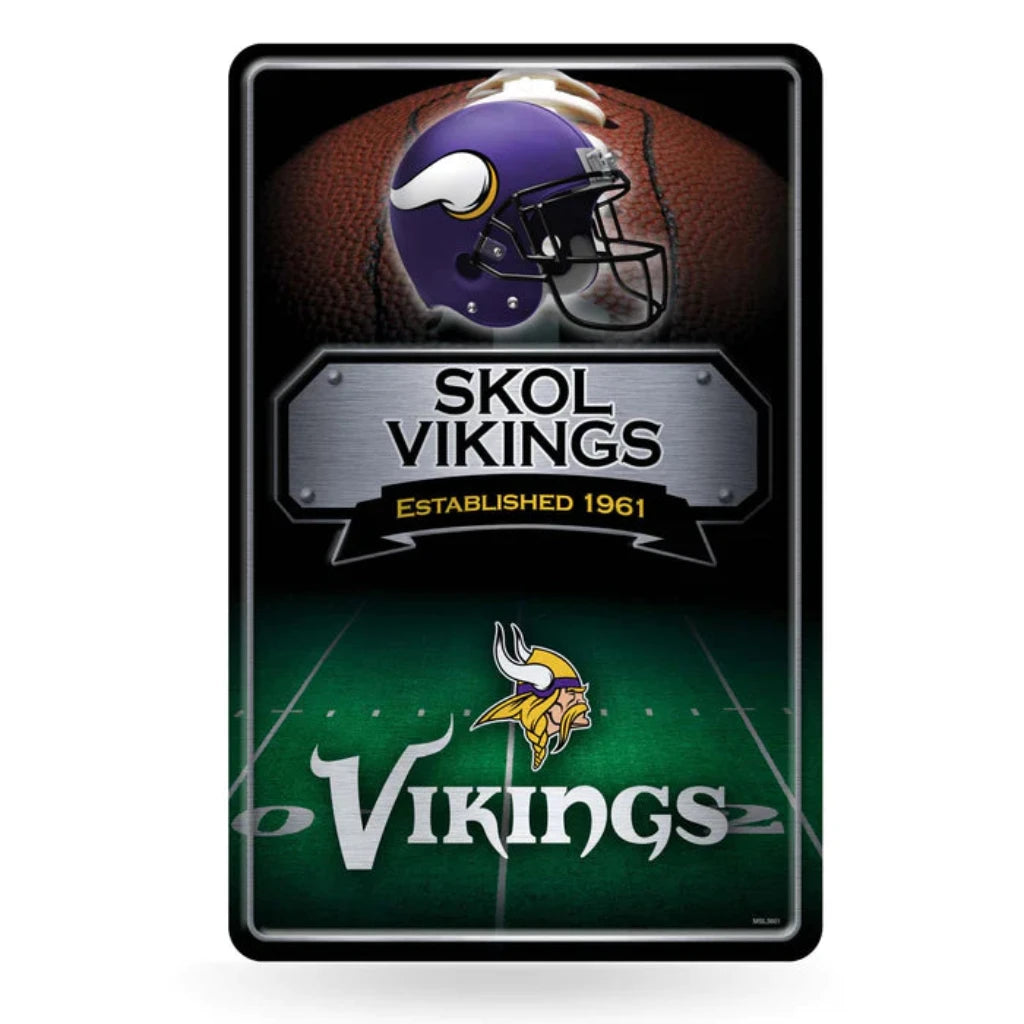 Minnesota Vikings 11"x17" Large Embossed Metal Wall Sign by Rico