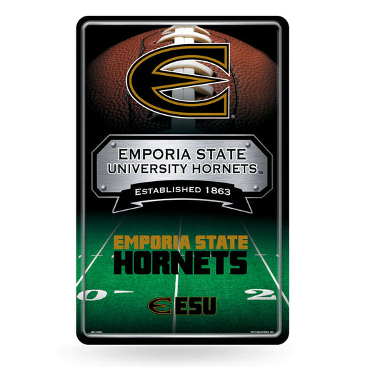 Emporia State Hornets 11"x17" Metal Wall Sign. Team name, established date. Officially licensed by NCAA. Made by Rico Industries