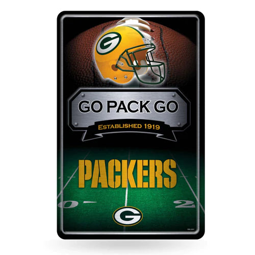 Green Bay Packers 11"x17" Large Embossed Metal Wall Sign by Rico