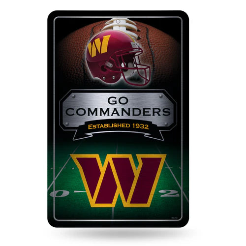 Washington Commanders 11"x17" Large Embossed Metal Wall Sign by Rico