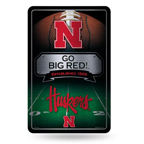 Nebraska Cornhuskers 11"x17" Large Embossed Metal Wall Sign by Rico
