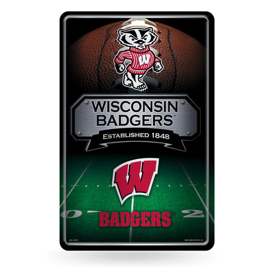 Wisconsin Badgers 11"x17" Large Embossed Metal Wall Sign by Rico