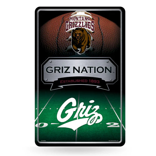 Montana Grizzlies 11"x17" Large Embossed Metal Wall Sign by Rico