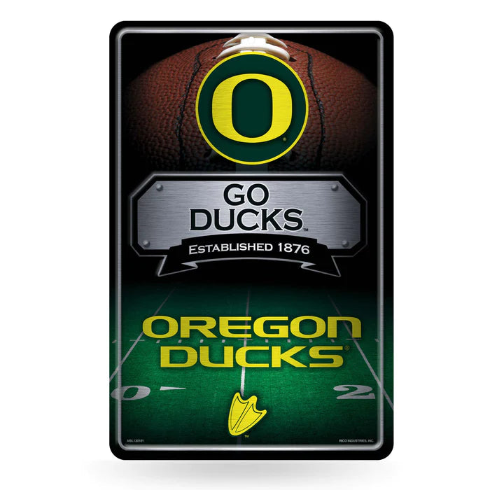 Oregon Ducks 11"x17" Large Embossed Metal Wall Sign by Rico