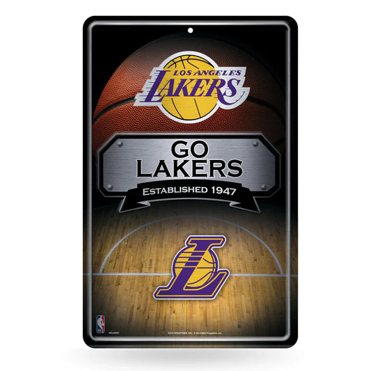 Los Angeles Lakers 11"x17" Large Embossed Metal Wall Sign by Rico