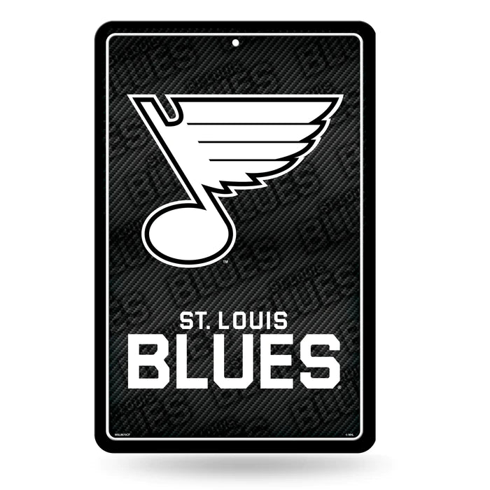 St. Louis Blues 11"x17" Carbon Fiber Design Metal Wall Sign by Rico