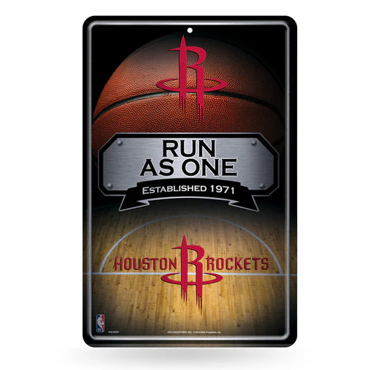 Houston Rockets NBA metal wall sign 11x17 featuring team name and established date by Rico Industries