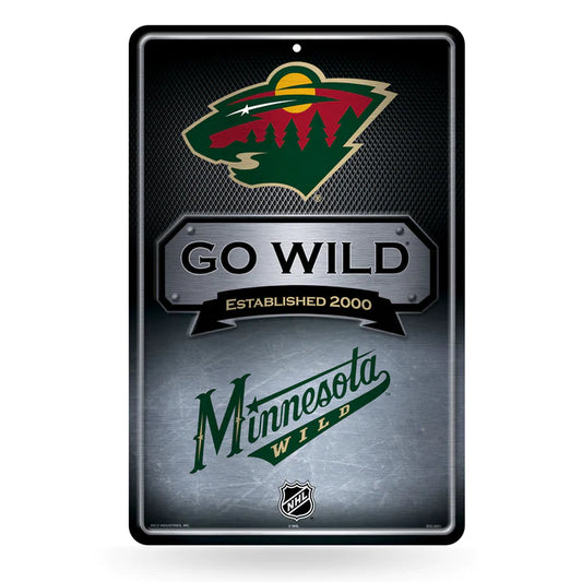 Minnesota Wild 11"x17" Large Embossed Metal Wall Sign by Rico