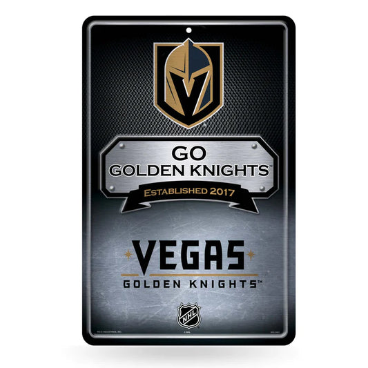 Vegas Golden Knights 11"x17" Large Embossed Metal Wall Sign by Rico