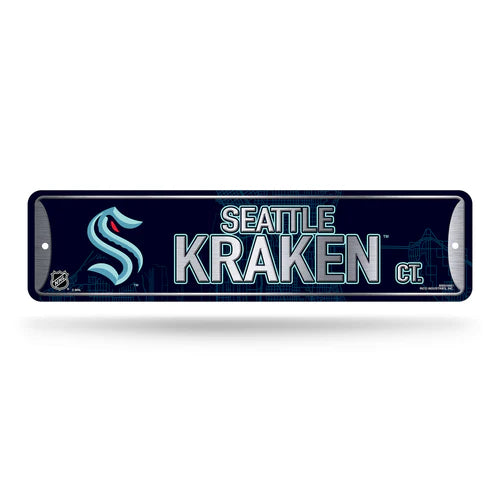 Seattle Kraken 4"x15" Metal Street Sign by Rico