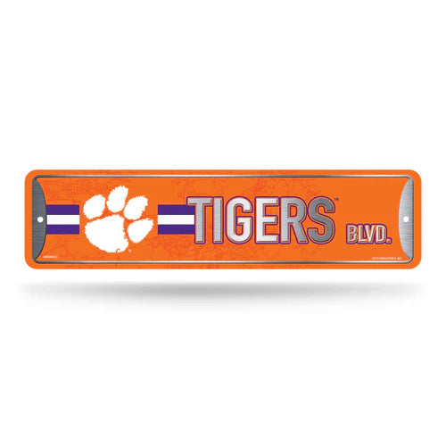 Clemson Tigers 4"x15" Metal Street Sign by Rico