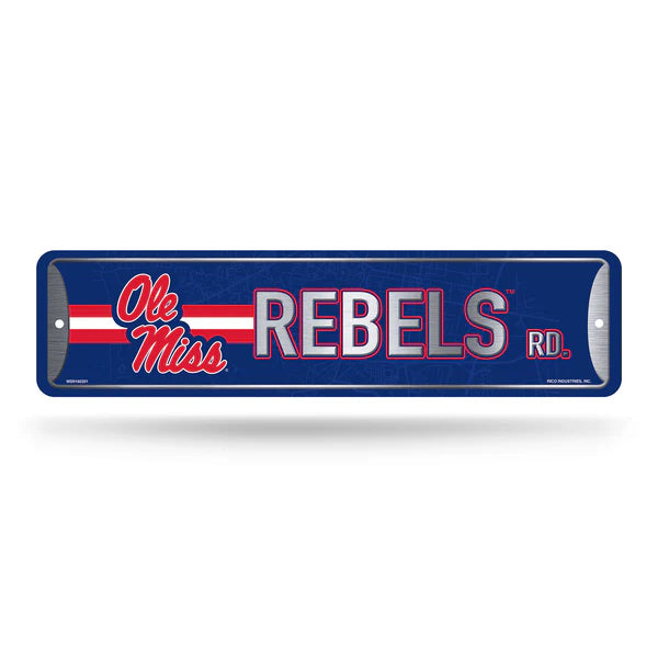 Mississippi Rebels Ole Miss NCAA Metal Street Sign with bold team colors, durable metal design, and official license.