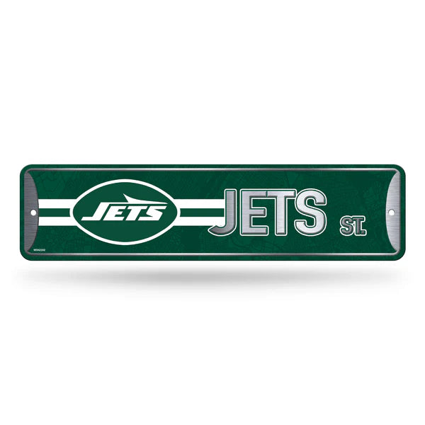 New York Jets NFL Metal Street Sign with bold team graphics, durable metal build, and official licensing.