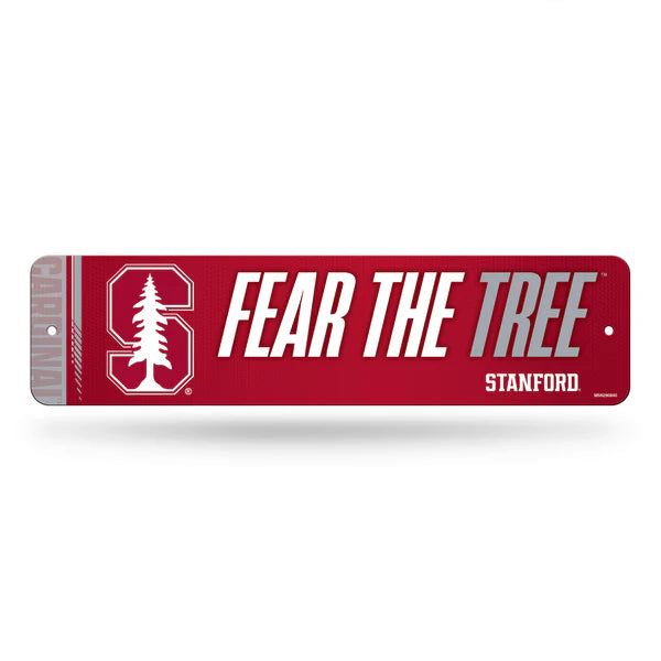 Stanford Cardinal NCAA metal street sign, 4x15 wall décor with official team colors and bold graphics
