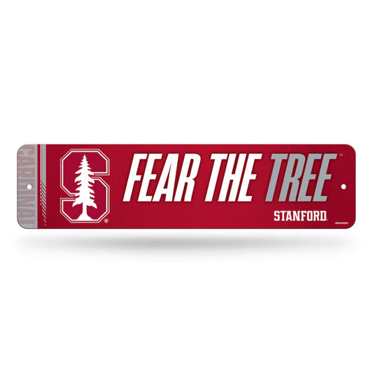 Stanford Cardinal NCAA metal street sign, 4x15 wall décor with official team colors and bold graphics