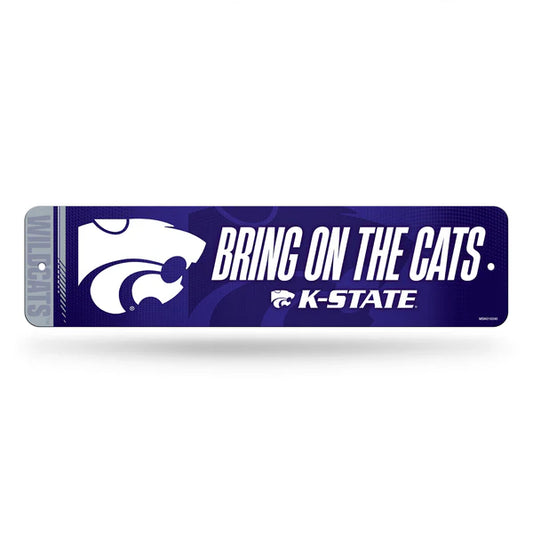 Kansas State Wildcats NCAA metal street sign 4x15 with official team colors and graphics by Rico