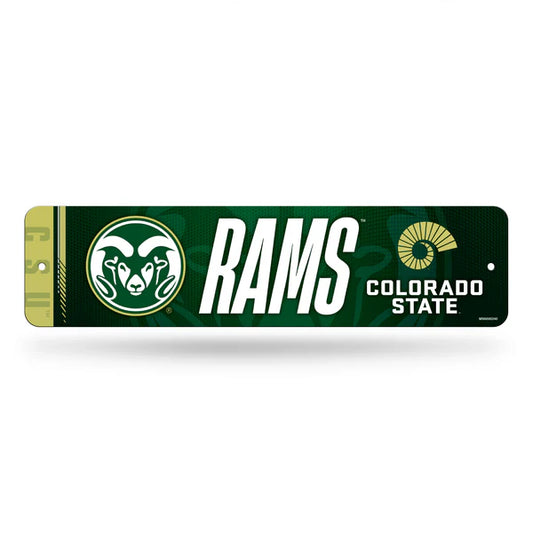Colorado State Rams Metal Street Sign by Rico - 4"x15" Team Slogan Wall Decor