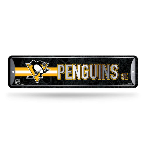 Pittsburgh Penguins 4"x15" Metal Street Sign by Rico