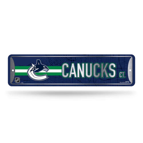 Vancouver Canucks 4"x15" Metal Street Sign by Rico