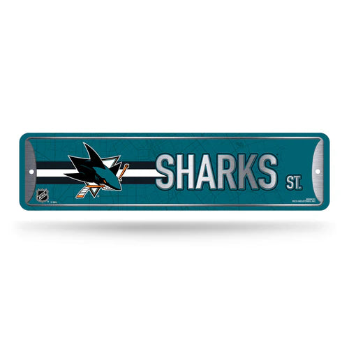 San Jose Sharks 4"x15" Metal Street Sign by Rico