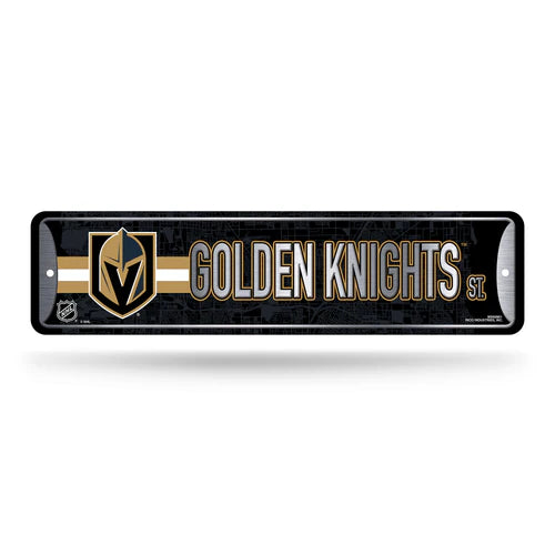 Vegas Golden Knights 4x15 NHL metal street sign with bold colors and graphics, officially licensed by Rico Industries.