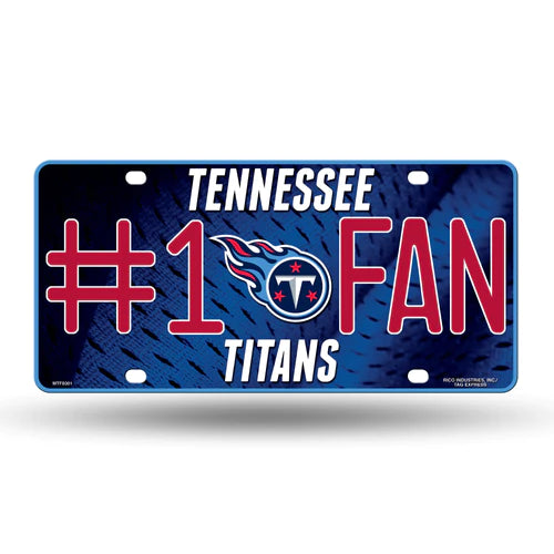 Tennessee Titans #1 Fan Metal License Plate by Rico
