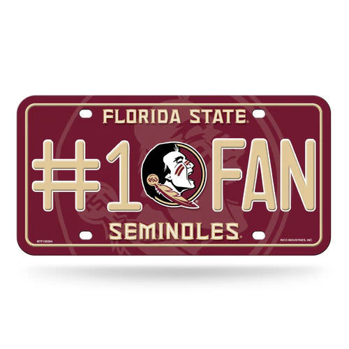 Florida State Seminoles #1 Fan Metal License Plate by Rico